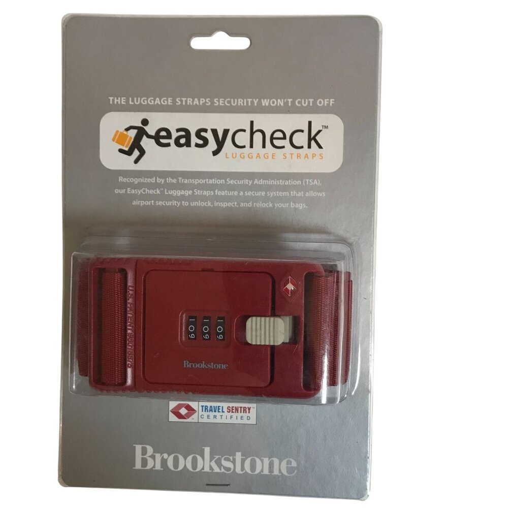 Brookstone Travel Luggage Strap EasyCheck TSA Approved With Combination Lock